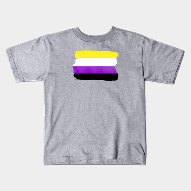 Non-binary flag Kids T-Shirt by Stacey Leigh
